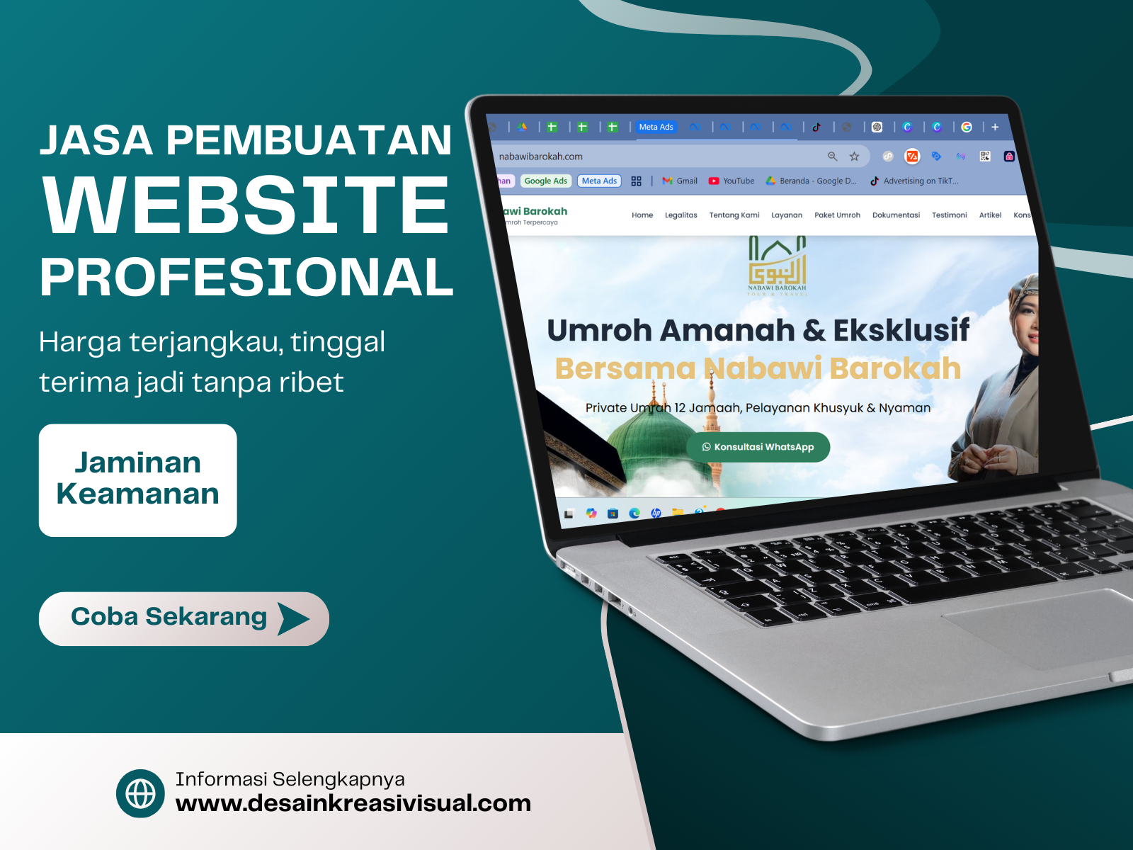 Pembuatan Website Company Profile & Sistem Informasi Layanan Travel Nabawi Barokah